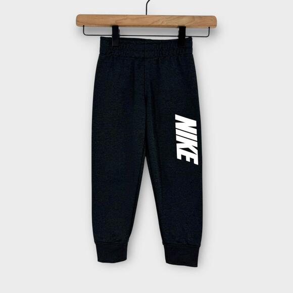 Nike Other - Nike Dri-Fit Little Boy’s Size 4 XS Heather Black White Logo Front Jogger Pants
